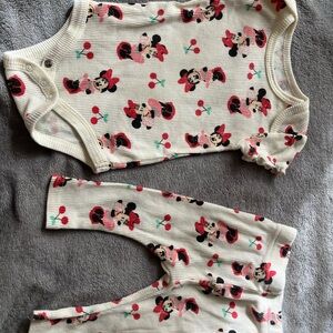 Disney Baby Cream and Red Outfit